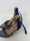 Womens Blue Rhinestone Strap High Heel Office Work Party Ladies Court Shoes 6 5