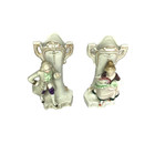 Pair Of  Vintage Ceramic Lady   Gent  Planter   Vase - Nice  