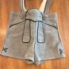 Boys Gray Suede Leather Lederhosen Shorts W  Suspenders Traditional German S-2
