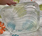 Vintage Kromex Clear Glass Swirl Cake Plate  12x12 