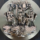 Vintage Mcm Wood Wall Hanging Plaque Man   Woman Sitting By Stove Decor