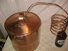 Antique Copper Moonshine Still W coil  nice La Conner Bottle- A Man Cave Must   