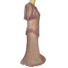 Vintage Digna Yero Women Dress Size 6 Style 6545 1920s 30s Full Length Rose Colo