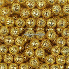 Wholesale Silver gold Plated Round Filigree Hollow Spacer Beads 4mm 6mm 8mm 10mm