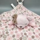 Dream Gro Pink Teddy Bear Lovey Security Blanket Teether Toy Brown Flower Bow