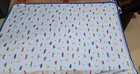 Vintage 2002 Gymboree Baby Blanket Blue Racing Race Car Dogs Bunnies