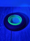 Vintage Kelly Springfield Tire Co  Uranium Glass Ashtray - Glows 