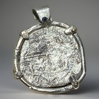 Authentic Spanish-colonial Era 1 Or 2-reales Silver Shipwreck Cob Coin In Bezel