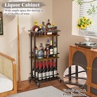 3 Tier Bar Cart For Home  Rolling Mini Liquor Bar For Wine Beverage Dinner Party