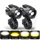 2x Led Motorcycle Spot Lights Headlight Driving Fog Auxiliary Lamp White Yellow