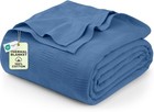 Utopia Bedding Ivory 100  Cotton Blanket  queen Size - 90x90 Inch  350gsm   