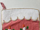 Vtg Bucilla Felt Stocking Jeweled Fireside Santa Christmas Visit 32224 Finished