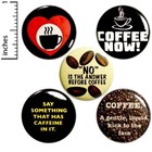 Vintage 80s 90s Style Pin Buttons Lot Of 5 Funny Coffee Buttons Pins 1    P73-1