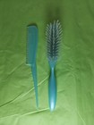 Nylon Bristle Ladies Hair Brush   Tease Comb Pale Blue Vintage Easy Hold Thumb
