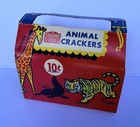 Rare 60 s Vintage 10   Country Oven Animal Crackers Cardboard Cookie Box W handle