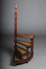 Antique Library Ladder step Ladder From The 20th Century  Mahogany  England