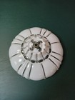 Vintage Art Deco White Glass Ceiling Light Ribbed 11-1 2  Lamp Shade