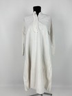 1800s Antique Victorian French Linen Hemp Signed Nightgown Lace Trim Tunic