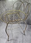 Vintage Mcm Vanity Stool Boudoir Chair Hollywood Regency Brass Finish Gold