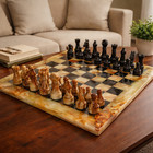 Marble Chess Set Green Onyx Black Handmade Board Game Gift Decor