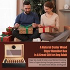 Cedar Wood Cigar Humidor Box Desktop Case With Digital Hygrometer humidifier New