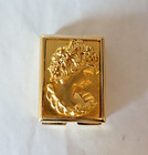 Full Estee Lauder Solid Perfume Compact Youth Dew Gold Toned Cameo W box   Pouch