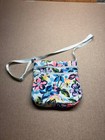 Vera Bradley Floral Reactive Triple Zip Crossbody Bag Lightweight Travel Purse