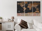 World Map Canvas Print Framed Wall Art Picture Image K-a-0205-b-e