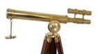 New Brass Nautical Spyglass Polish Telescope With Brown Wooden Tripod Stand Gift