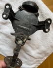 Antique Wall Mount Arcade Crystal  3 Cast Iron Coffee Grinder Original Glass Jar