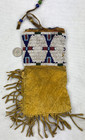 Antique Native American Plains Indian Lakota Or Sioux Deerskin Pouch Drawstring
