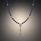 Premium Heavy Lapis Lazuli Catholic Rosary 10mm Beads Ornate Crucifix