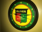Oliver Farm Tractor Shield Logo Barn Garage Man Cave Bar Clock Retro Sign