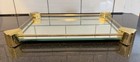 Vintage Hollywood Regency Mirror Vanity Tray Gold Tone Glass Art Deco 12x9