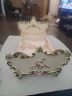 1950 Spielwaren Germany Dresser Bedframe Makeup Stand Seat Dollhouse Miniatures