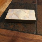 Antique Compact Cigarette Case Clutch Mother Of Pearl Brass
