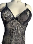 Victoria s Secret Black Floral Lace Full Slip Chemise M Adjustable Straps