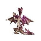 Vintage Metallic Pink Purple Gold Dragon Figurine Miniature Fantasy Collectible