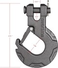 Recovery 5 16 Inch Clevis Slip Hook With Safety Latch - Heavy Duty Forged 2pcs