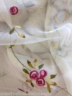Creative Linens Embroidered Lace Rose Shower Curtain With Attached Valance Beige