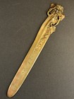 Antique Bronze Letter Opener desk Item signed vine art Nouveau france C 1900 ivy
