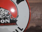 Porcelain Lion Motor Oil Enamel Metal Sign Plate Size  30  Inch Round