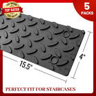 5 Pcs Rubber Stair Tread For Wooden Steps  Skid Resistant Stair And Outdoor Stai