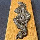 Metal Ship s Plaque  Fish  Wood Backing  Vintage Military