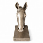 Horse Head Statue Silver Finish Decorative Figurine Equestrian Home Decor 7 x6 
