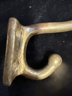 Vintage Solid Brass Coat   Hat Hook Needs A Good Cleaning