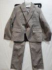 Patou 5-piece Boys Formal Wedding Easter Brown Dress Suit Jacket Set Size 2t