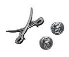 Army Cavalry Crossed Sabres 1 25 Inch Antique Silver Tone Hat Pin Ee15984 F8d4v