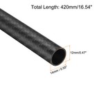 4pcs Carbon Fiber Tubes 12x14x420mm Matte Surface 3k Roll Wrapped For Airplane