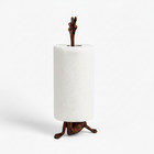 Frog Paper Towel Holder Weathered Copper Cast Iron Decor